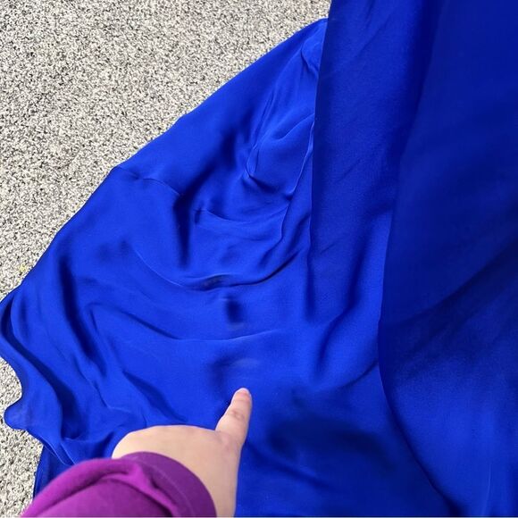 Sz 14(46 EUR) Giorgio Armani Cobalt Blue Beaded 100% Silk Halter Gown NWT $7,950 - Picture 8 of 17